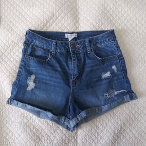 Cuffed Denim Shorts